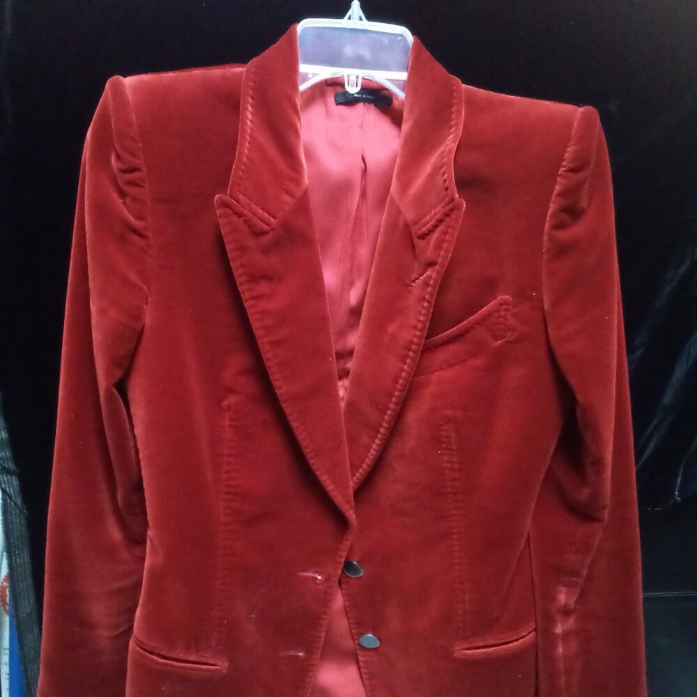 Red velvet Tom Ford blazer, size 4